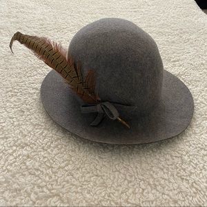 Vintage wool feather hat